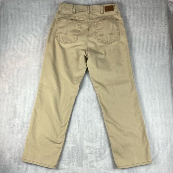 L.L. Bean Khaki Jeans Men's Sz 34 X 30 Straight Leg 100% Cotton - Picture 2 of 10